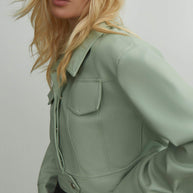 Short faux leather jacket