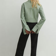 Short faux leather jacket