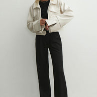 Short faux leather jacket