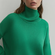 Knitted sweater in green/yellow