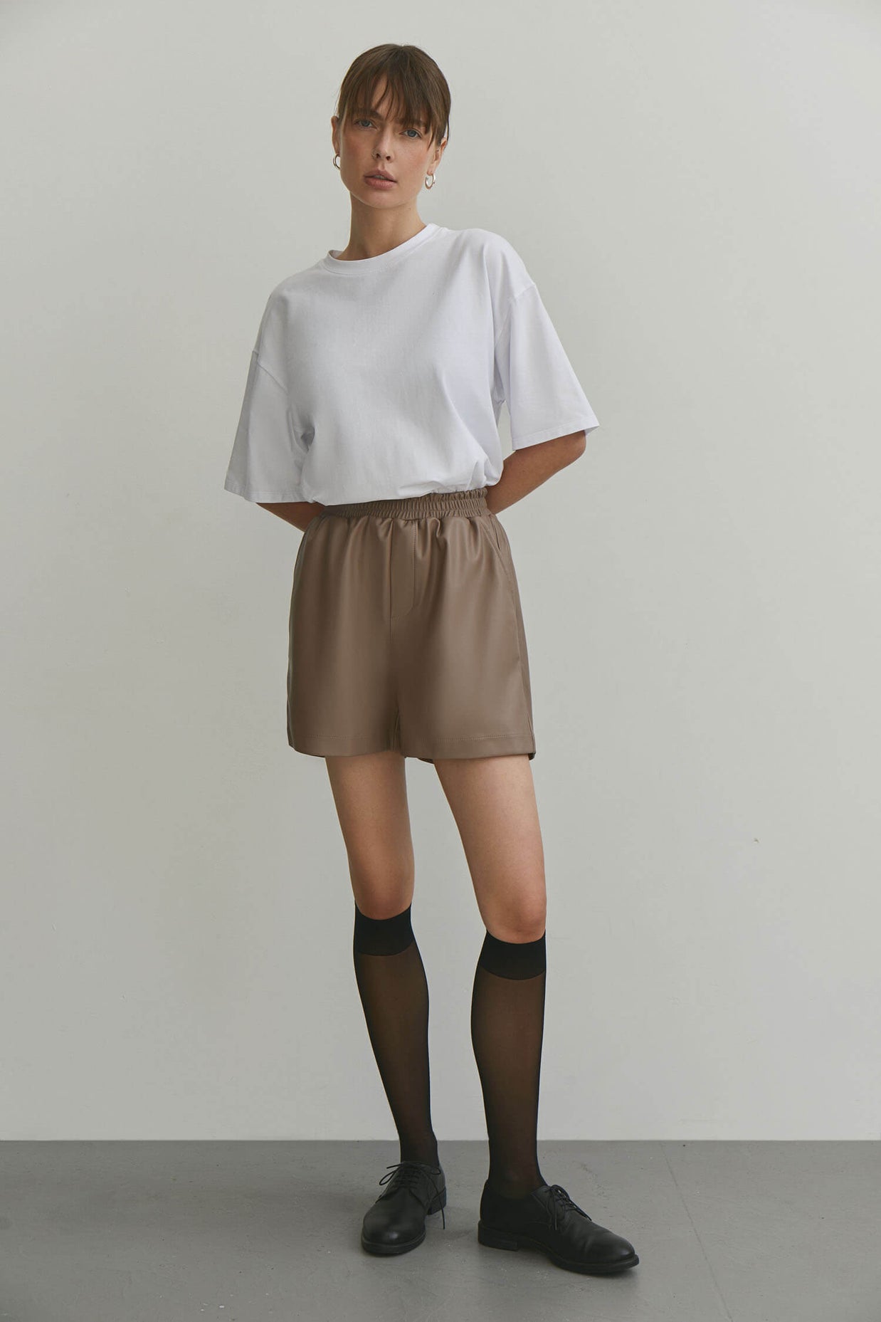 Faux leather shorts