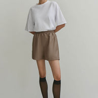 Faux leather shorts