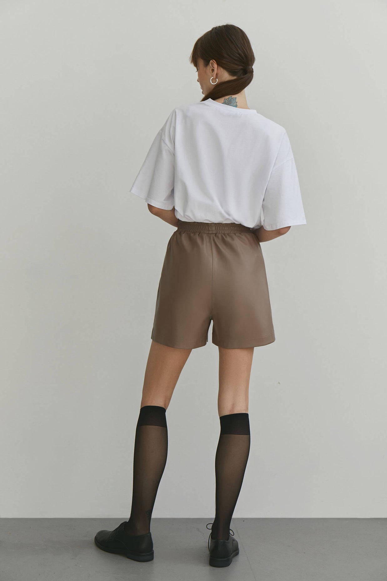 Faux leather shorts