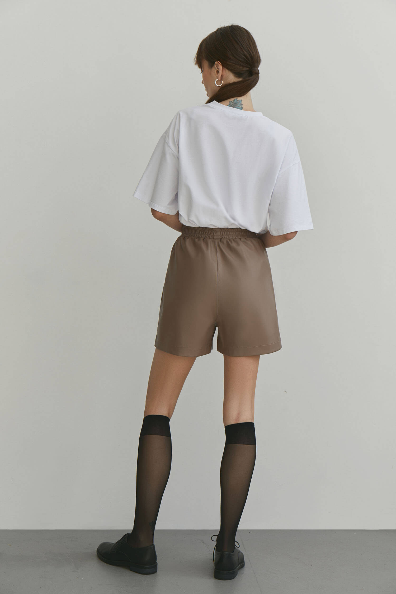 Faux leather shorts