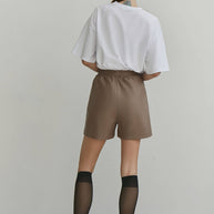 Faux leather shorts
