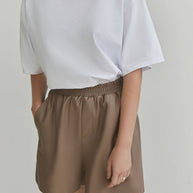 Faux leather shorts