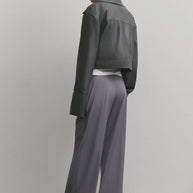 Short faux leather jacket