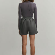 Faux leather shorts
