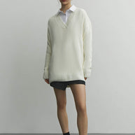 Oversized sweater with neckline