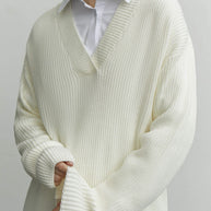 Oversized sweater with neckline