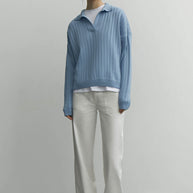 Knitted polo sweater
