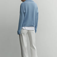 Knitted polo sweater