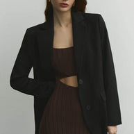 Jersey midi dress with figured cut in olive/chocolate