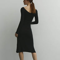 Knitted midi dress with wrapover