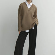 Oversized sweater with neckline