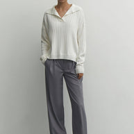 Knitted polo sweater