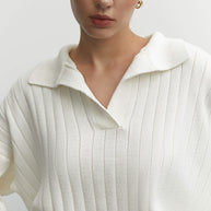 Knitted polo sweater