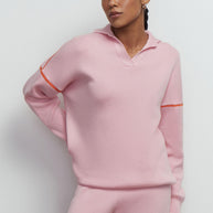 Knitted polo sweater with edging