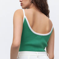 Knitted top with edging