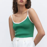 Knitted top with edging