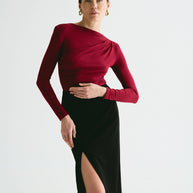 Midi skirt with cut