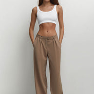 Low-waisted palazzo pants