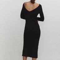 Jersey midi dress with open back