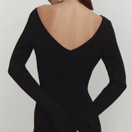 Jersey midi dress with open back