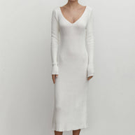 Jersey midi dress with open back