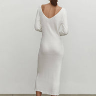 Jersey midi dress with open back