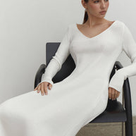 Jersey midi dress with open back