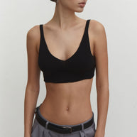 Knitted crop top in black