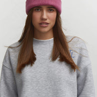 Wool mix beanie hat