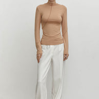 Longsleeve textured in nude/milk