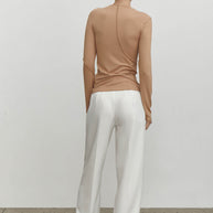 Longsleeve textured in nude/milk