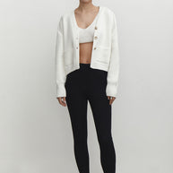 Knitted crop top in milk/cappuccino