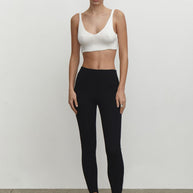 Knitted crop top in milk/cappuccino