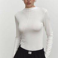 Longsleeve textured in nude/milk
