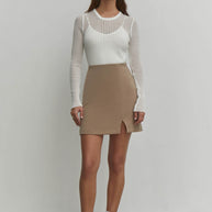 Mini skirt with a slit